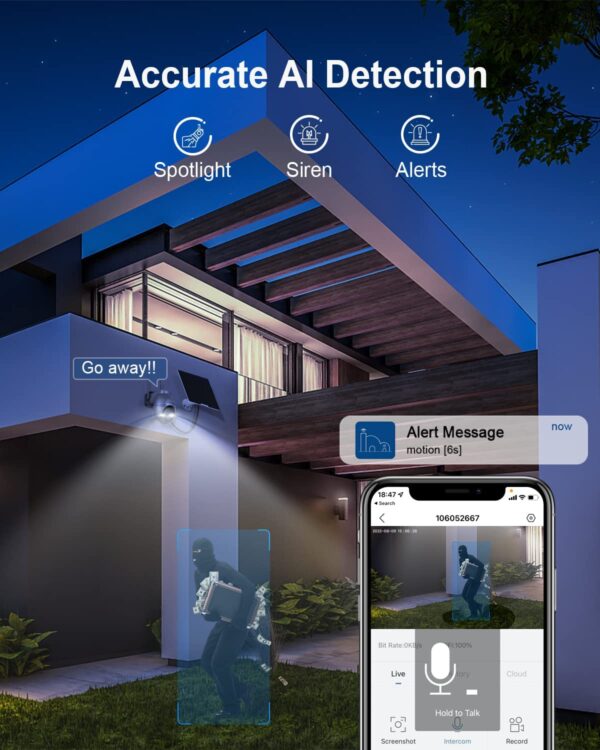 4G LTE Cellular Wireless PTZ Security Camera with Solar Panel & 128G Micro SD Card MUBVIEW G9